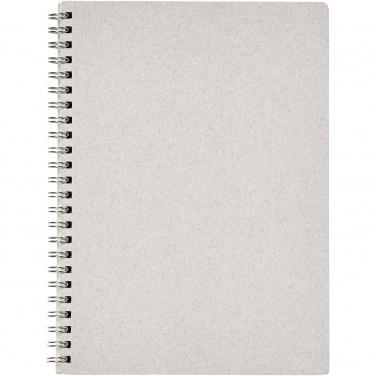 Logo trade promotional giveaways image of: Bianco A5 size wire-o notebook
